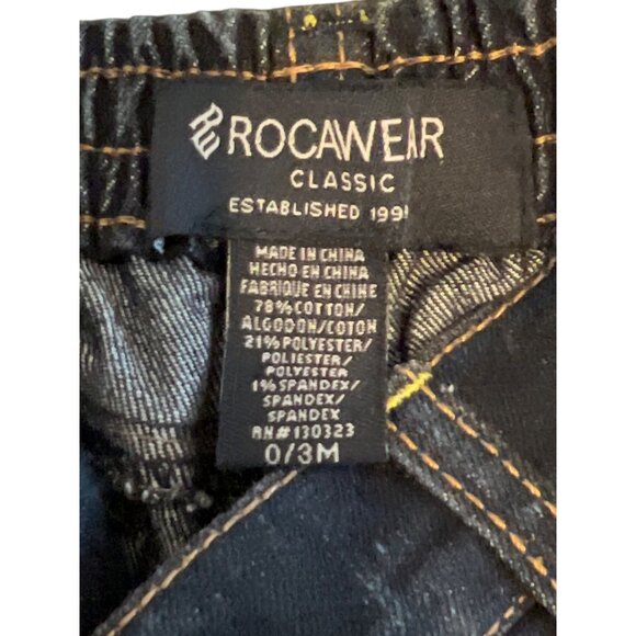 Y2K Rocawear Classic Baby Infant Denim Jeans Embroidered Back Pocket Size 0/3 M - Picture 4 of 4